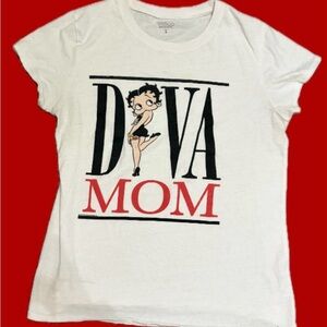 Betty Boop Diva Mom T-Shirt - White and Red